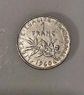 Rare 1 franc semeuse 1960 Petit Zero TTB/SUP - Photo 1/2