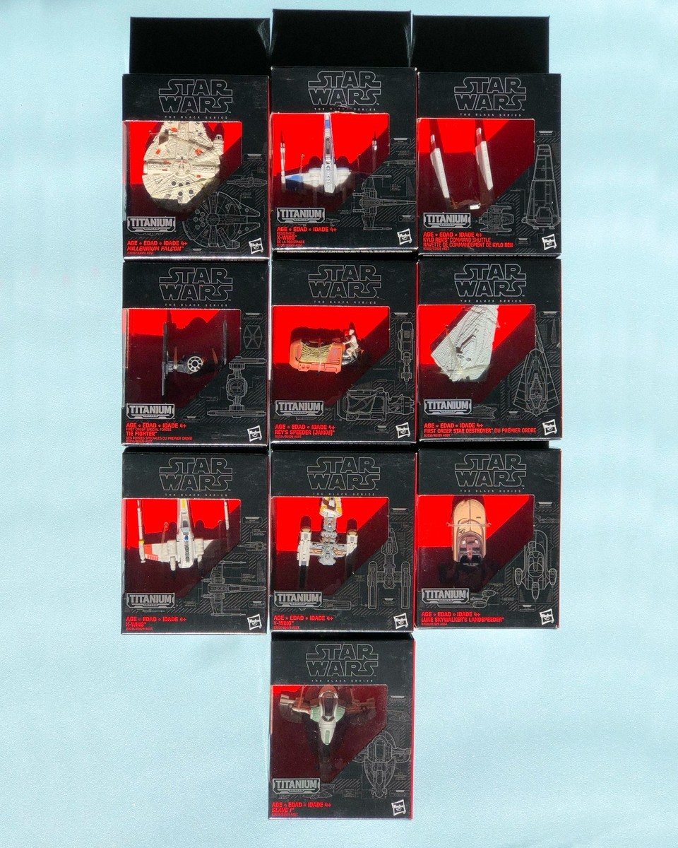 Star Wars Titanium Black Series Die-cast Mini Ships 1-10 Lot - NEW