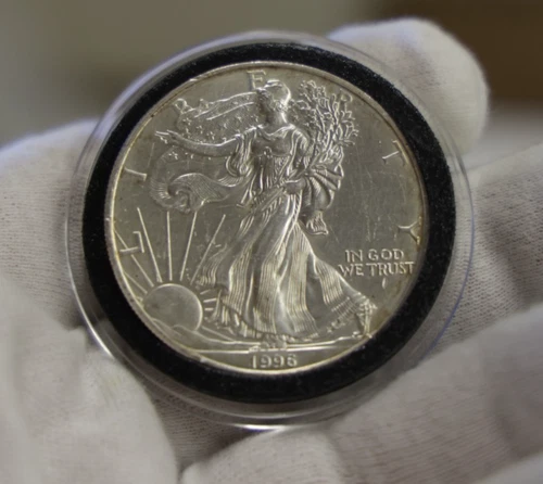 1996  US Silver Eagle $1  Unc Better Year Dings