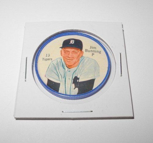 1962 Salada Junket Baseball Coin Pin #13 Jim Bunning Detroit Tigers Near Mint