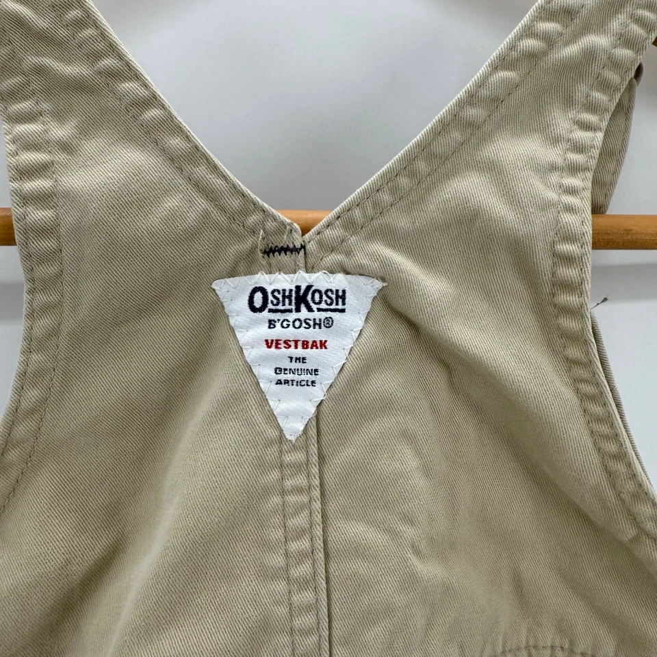 OshKosh BGosh Bebé Niño Pequeño Caqui Algodón Mono Chaleco Talla 12 Meses Y2K Foto 4 de 4