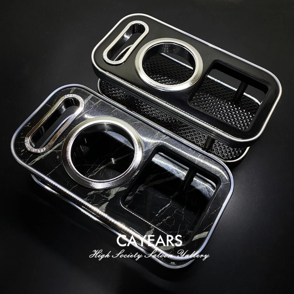 JDM Ala Cromada Mármol Textura VIP Portavasos Bebidas Coche Instrumento Mesa de Escritorio Foto 3 de 4