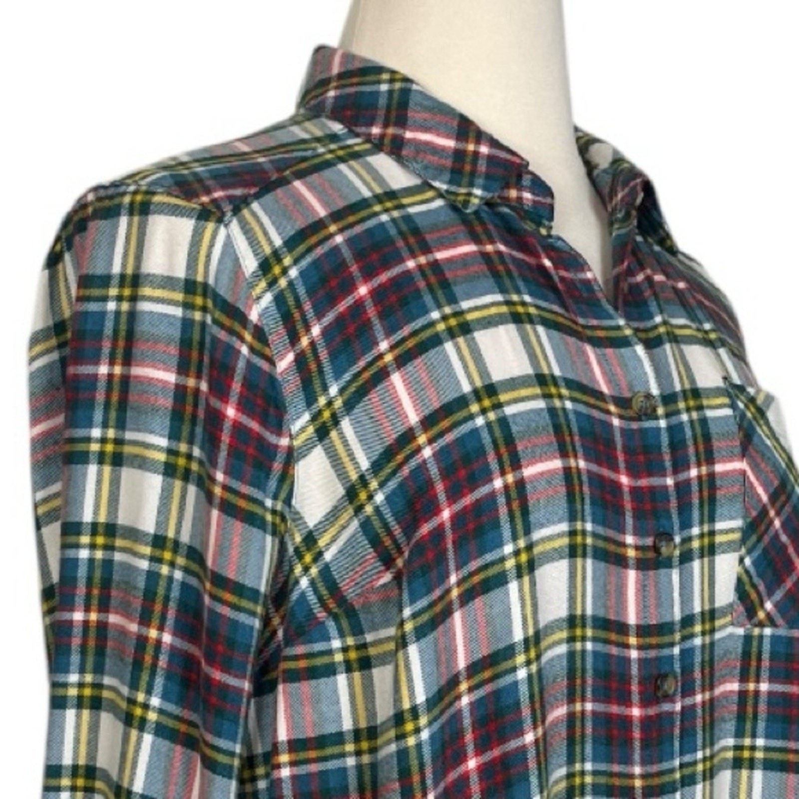 Torrid Button Down Collared Soft Flannel Red Gree… - image 6