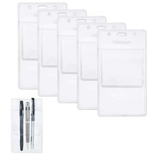 Wisdompro 5 Pack Heavy Duty Pocket Protector for Shirts, Lab 5 Clear 