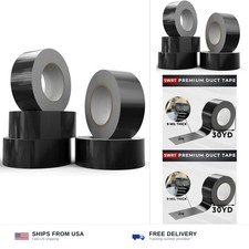 SWRT 5 Pack Black Duct Tape Heavy Duty, 2 in x 30 YD Total 150YD , 9 Mil S...