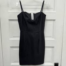 Tobi Black Mini Dress Womens Medium Bodycon Strappy Cutout Club