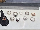 Sterling .925 Assorted Lot of Designer and vtg rings 48.9g  10 rings