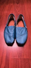 Tom's Women's Size 7.5 Casual Slip-On Shoes Blue Canvas Low Top