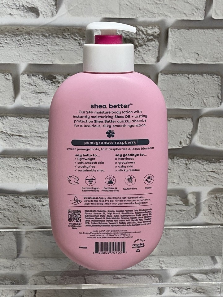 EOS Shea Better 24H Moisture Body Lotion Pomegranate Raspberry 16 fl oz ...