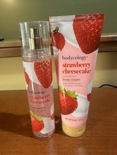 Bodycology Strawberry Cheesecake Body Cream 8oz  Fragrance Mist 2PC