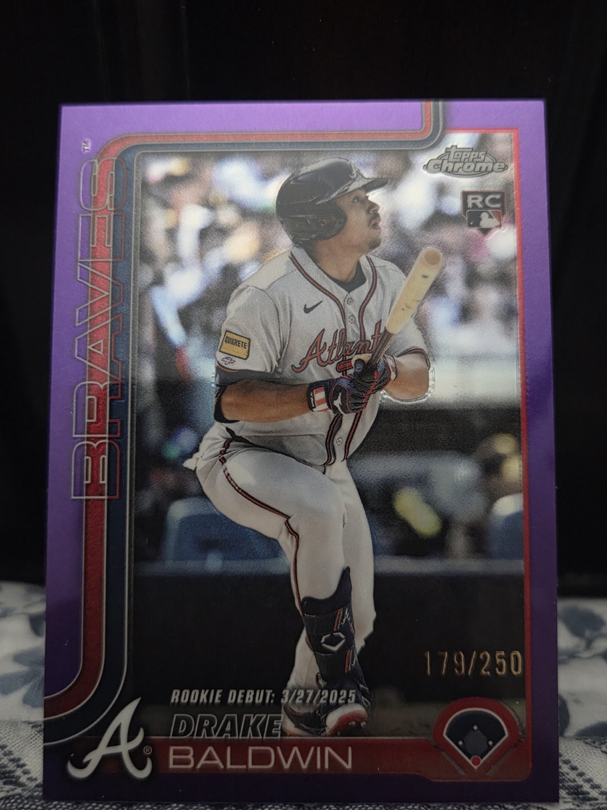 2025 Topps Chrome Update Drake Baldwin Rookie RC Debut Purple /250