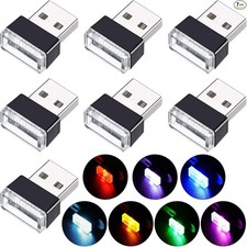 7 Pieces Mini USB LED Light Interior Lights Atmosphere Lamp Light Plug-in 5V Uni