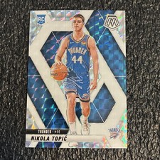 2024-25  Mosaic - Rookies Nikola Topic #242 Choice White Mosaic Prizm /35 (RC)