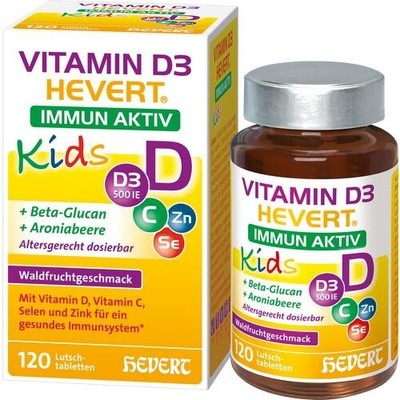 VITAMIN D3 HEVERT Immun Aktiv Kids Lutschtabletten 120 St. PZN 19972409