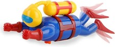 Miracland Wind-Up Scuba Diver Bath Toy   Clockwork Swimming  Diving Action, Bat