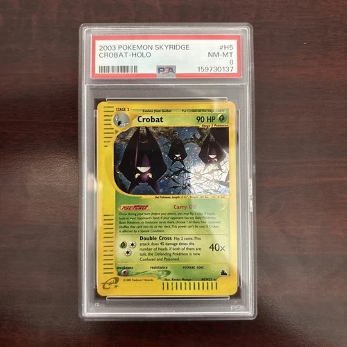 2003 Pokemon Skyridge # H5 Crobat Holo PSA 8 Card! NEAR MINT! FRESH from PSA!