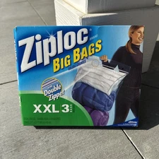 Ziploc Big Bags Storage XXL 20 Gal Size Bags *open box 2 bags inside* Disc-Rare