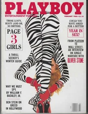PLAYBOY MAGAZINE February 1988 -The Year In Sex; Oliver Stone Interview