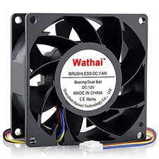 Wathai 80Mm X 38Mm High Static Pressure Fan 12V 4 Pin Dual Ball PWM 8038 High CF