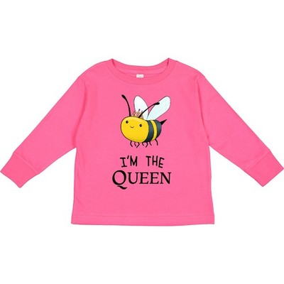 Inktastic I'm The Queen- Cute Queen Bee Toddler Long Sleeve T-Shirt Bees Crown