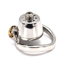 Stainless Steel Male Chastity Device Small Cage Men Locking Belt Metal Tube C334