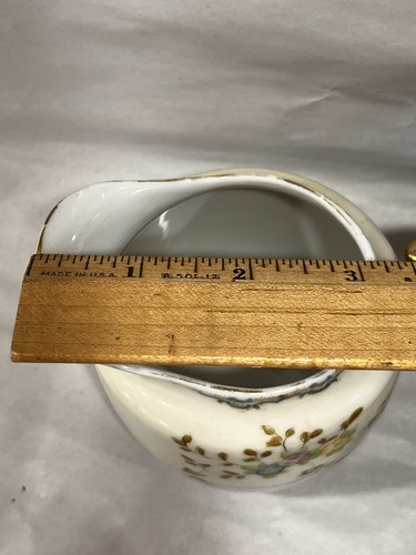 Floral Creamer Pitcher China Made In Japan 3.5 T x 4” W Vintage EUC Gold Accents - Picture 11 of 11