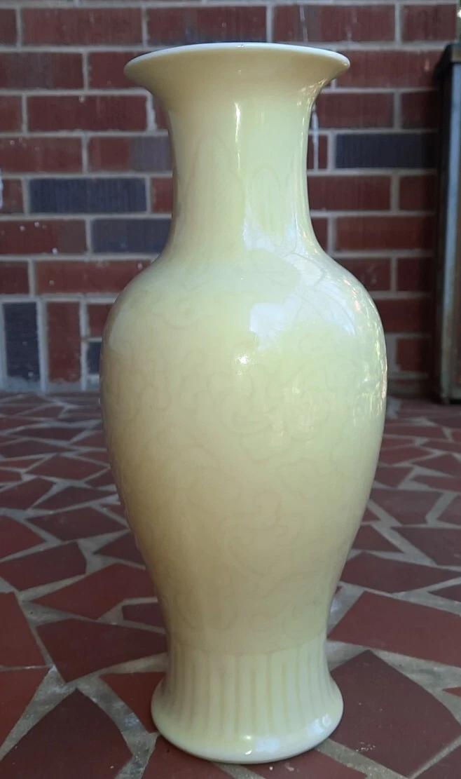 黄色中国古董花瓶| eBay