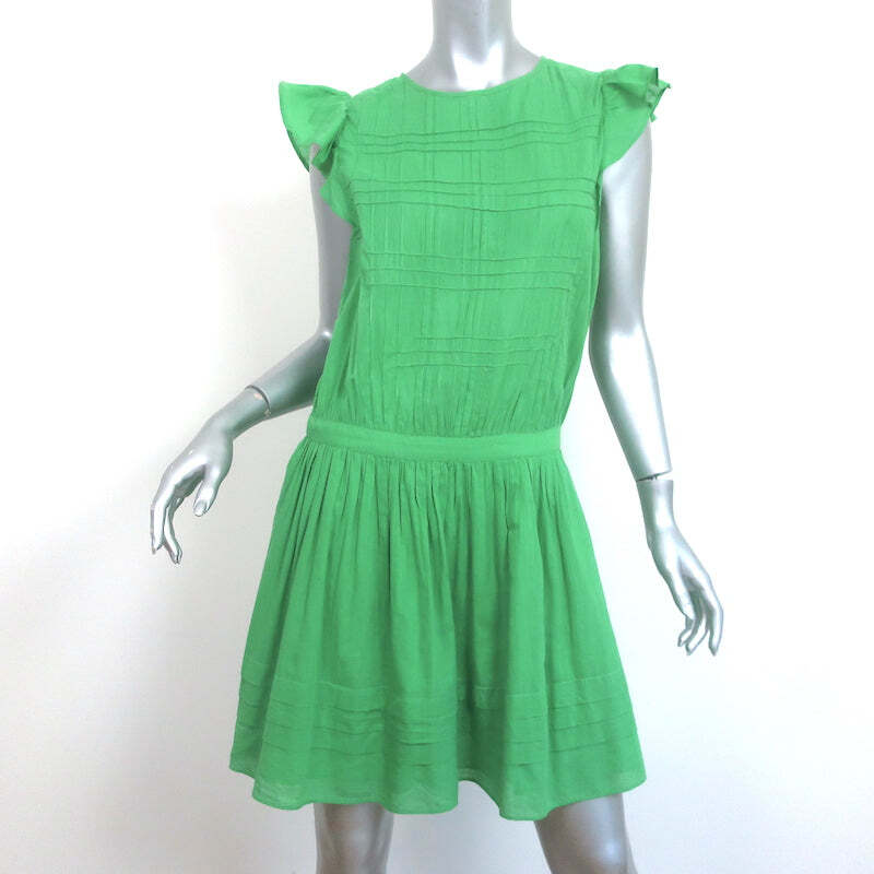 vanessa bruno green dress Athe Emir Drop Waist Cotton Size 38 Afghan black frock for wedding