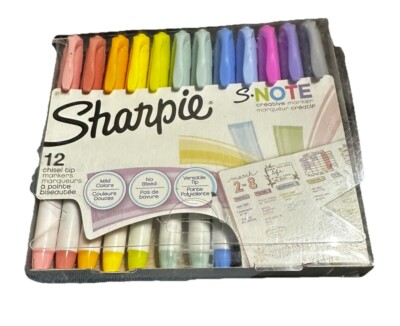 New Sharpie Creative Markers, 12 Versatile 2-in-1 Tip Mild Colors No Bleed