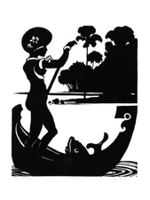 Klooster Papua Girl Silhouette Framed Wall Art Print 12X16 In