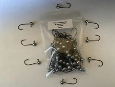 100pcs unpainted 1/16oz Roundhead jig no collar and #2 aberdeen bronze hook