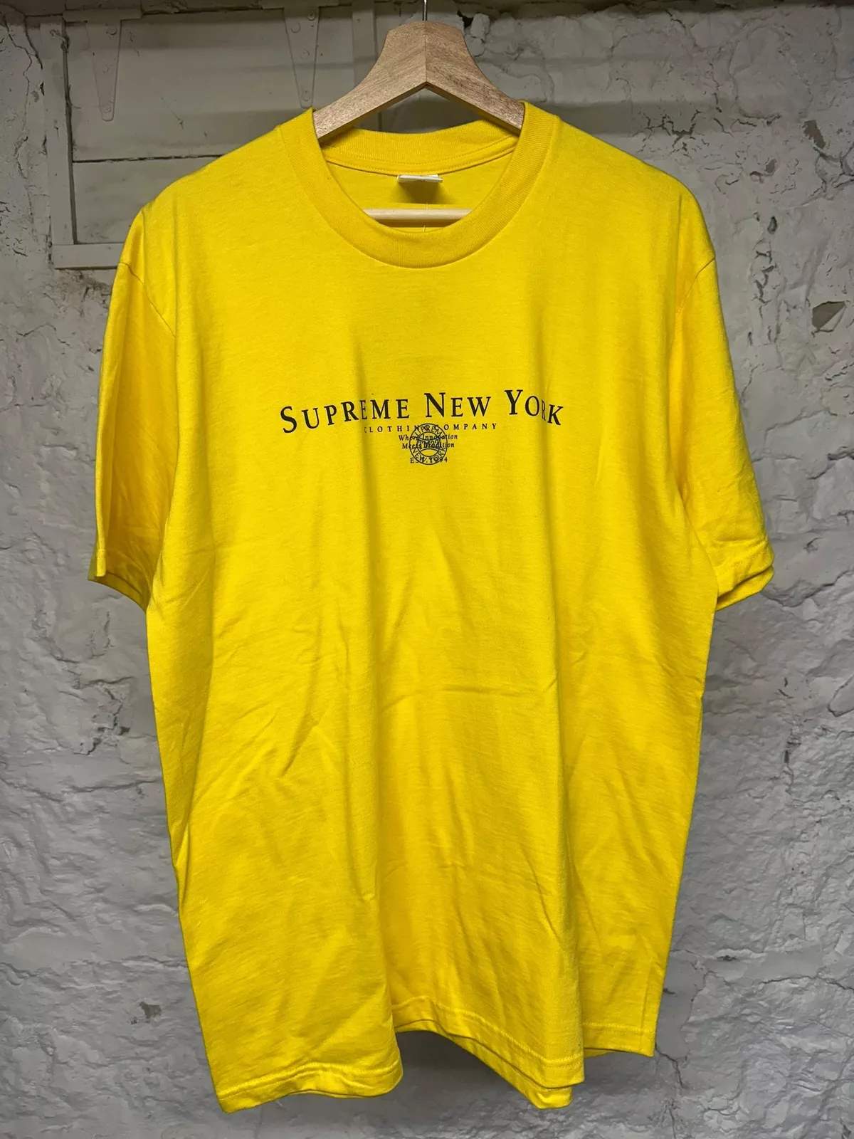 T shirt jaune Supreme NY taille L