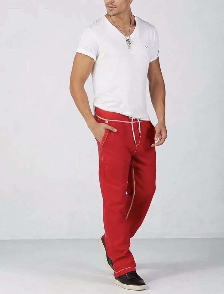 true religion sweatpants red