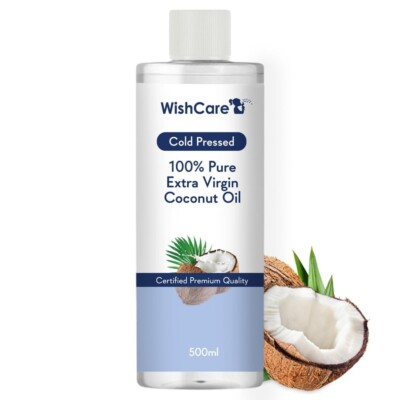 WishCare Premium Cold Pressed Extra Virgin Coconut Oil - 500 ML