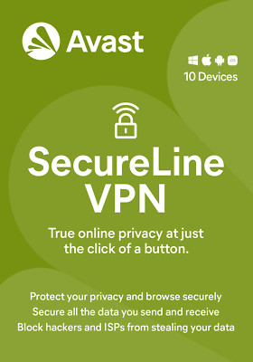 AVAST SecureLine VPN 2026 10 Geräte 1 Jahr Internet Security 2025 Privatsphäre