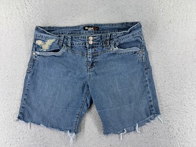 Rewind Shorts Womens 13 Blue Denim Jean Medium Wash Ramie Blend 33x8