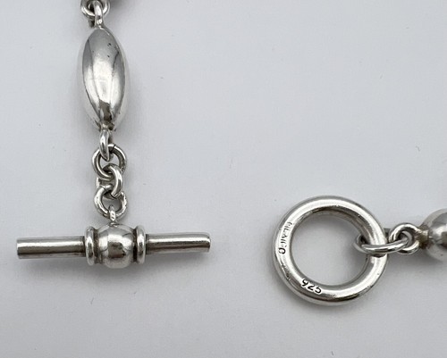 Mexico 925 Sterling Silver Chunky Beads Toggle Bracelet 23.9 Grams - Picture 9 of 9