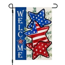 4th of July Decorations Patriotic American Stars Garden Yard Flag Gift 12"x18"