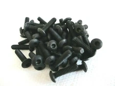 10-24 X 3/4 BUTTON HEAD SOCKET CAP SCREWS BLACK ALLOY STEEL 50 PCS