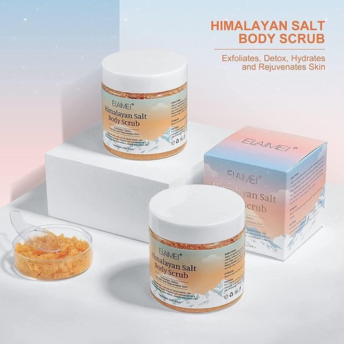 Himalayan Salt Body Natural Exfoliating Scrub with Lychee Oil for Acne Cellulite - Picture 7 of 10