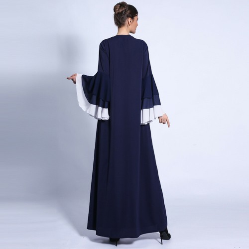 Open Cardigan Abaya Muslim Women Maxi Dress Kimono Kaftan Robe Islamic Arab Gown - Picture 46 of 223