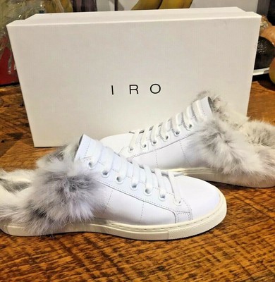 IRO Fur Lined White Leather Mule Sneaker Size 36 $488 NIB | eBay