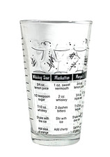 Libbey Cocktail Drink Mixer Glass Barware 7 Recipes 12 oz 5 3/4" Vintage C314
