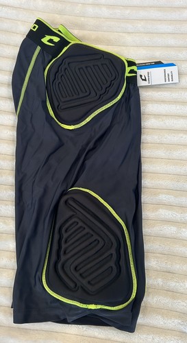 Champro 2XL Biker Shorts w/ pads- Black/Lime Green- Brand New in Bag - Picture 2 of 8