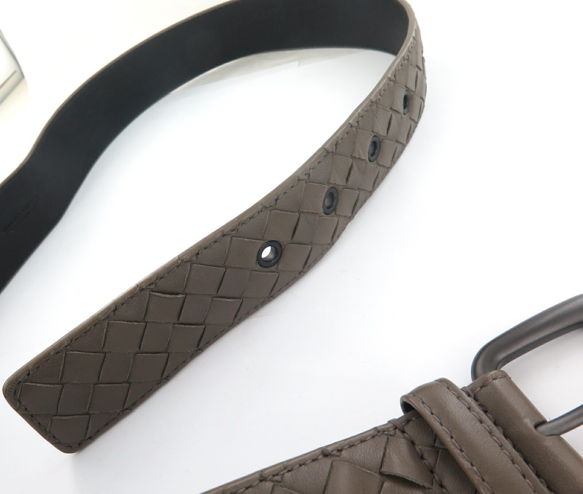 BOTTEGAVENETA イントレチャート ベルト 80cm32IN Italian Bottega Veneta Woven Intrecciato Brown Leather Belt