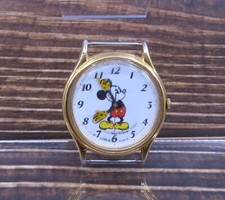 Vintage Mickey Mouse Wristwatch Round Analog Not Working Lorus Face Only