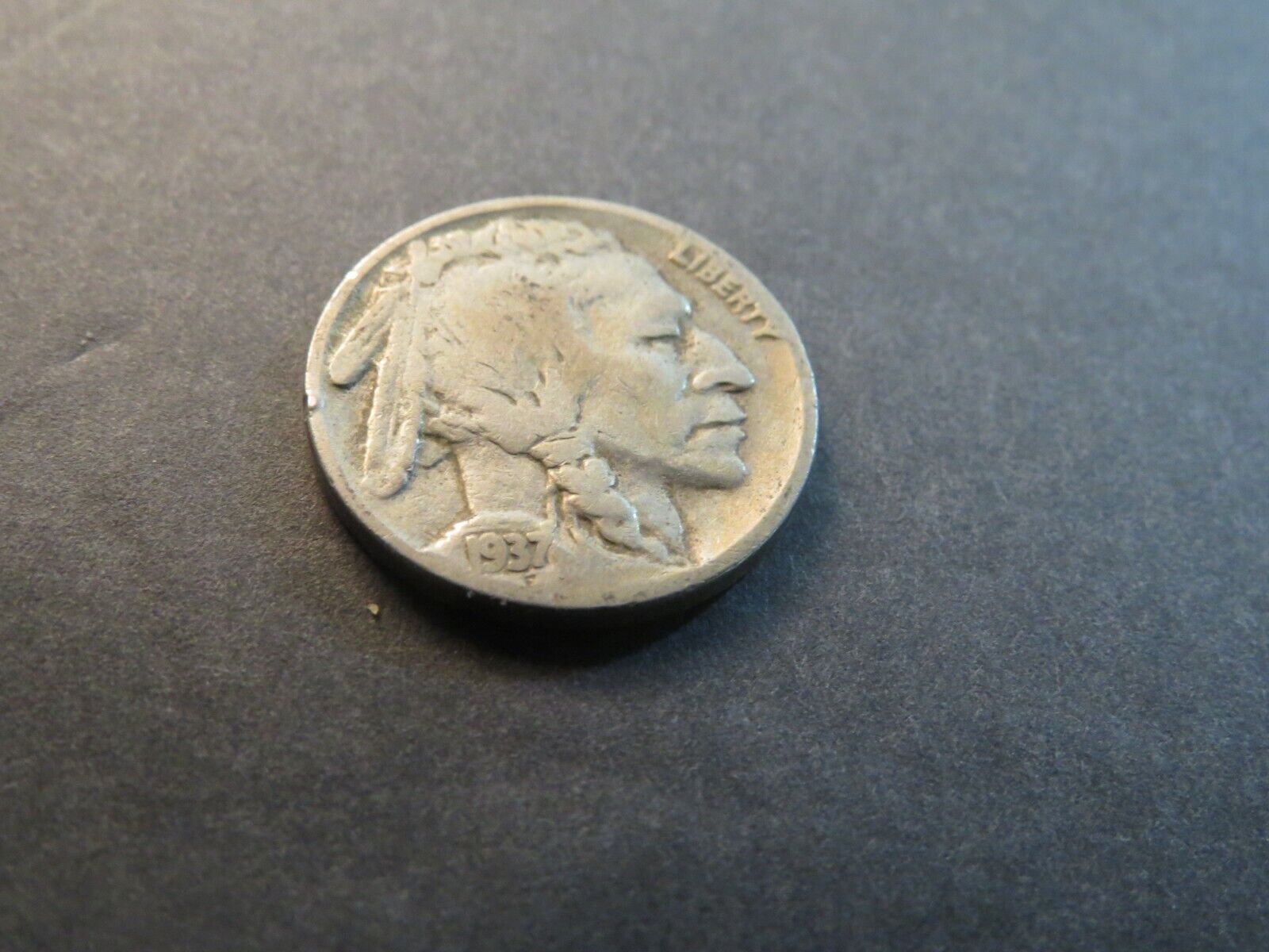 1937 Buffalo Nickel - Free Shipping - Actual coin pictured -F8