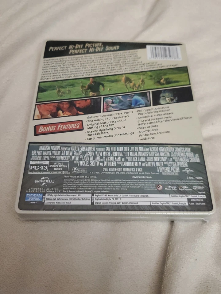 Jurassic Park [ Limited Edition STEELBOOK ] (Blu-ray + DVD) NEW - Image 2 of 4