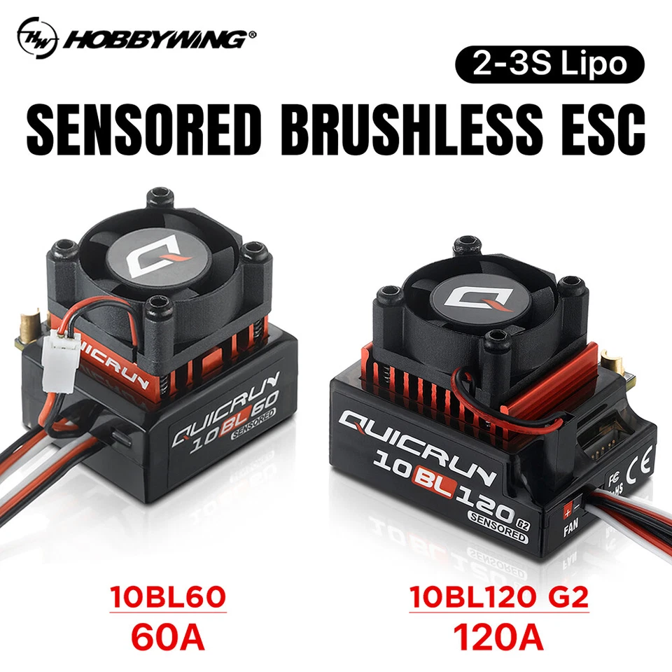 Hobbywing QUICRUN 10BL120 120A /10BL60 60A Sensored Brushless ESC for 1/10 Car - Image 2 of 4