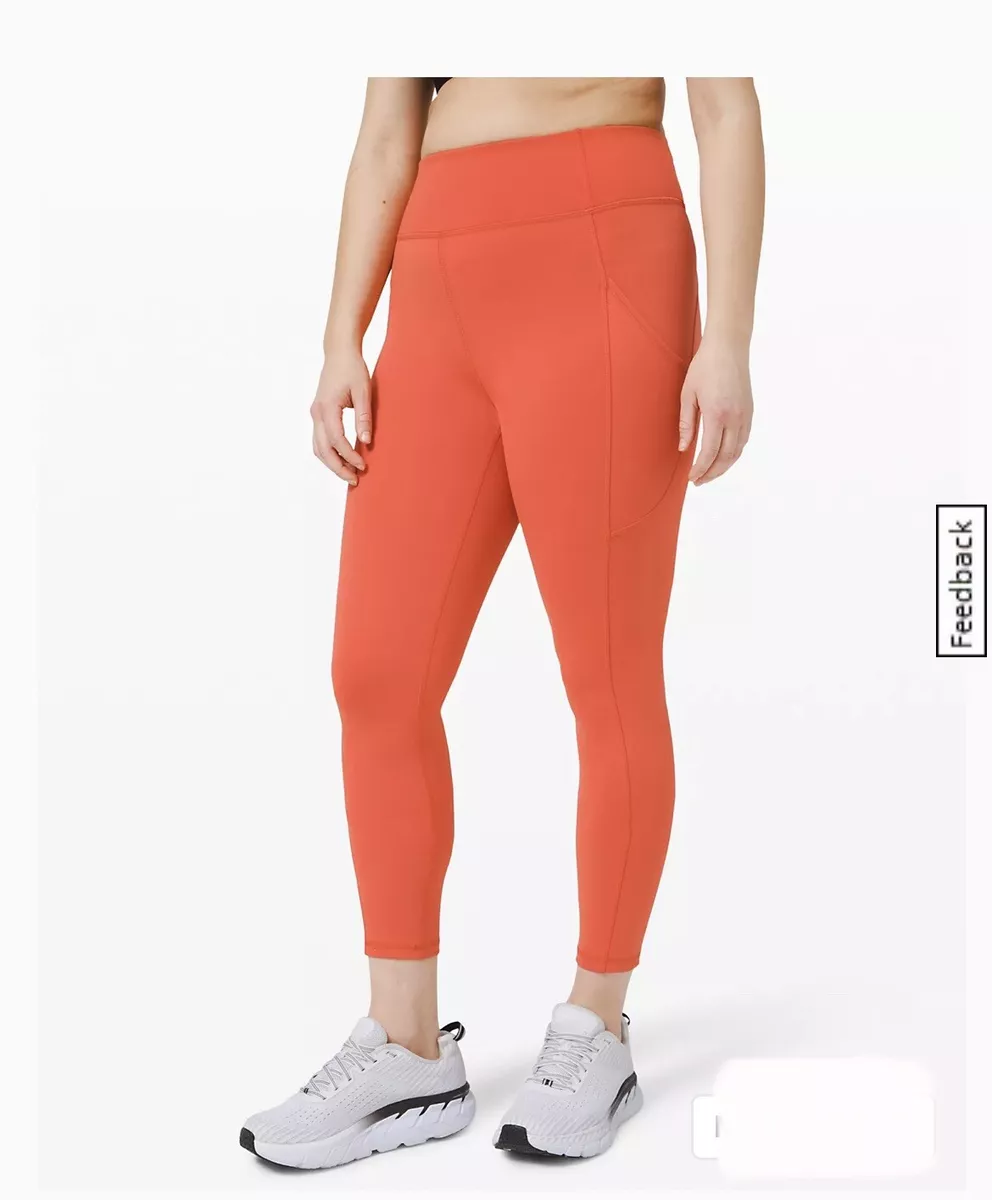 Lululemon Invigorate High Rise Tight 25 Size 4 Brick Orange EUC